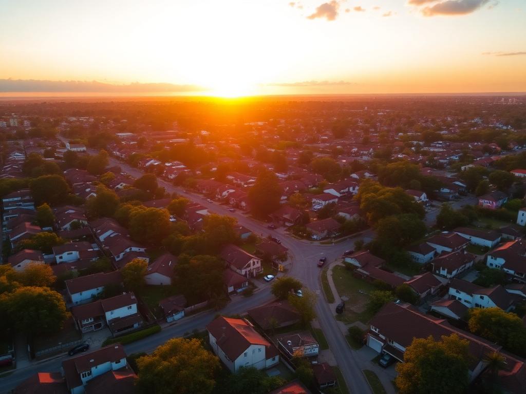Vista aérea de bairros residenciais em Ribeirão Preto